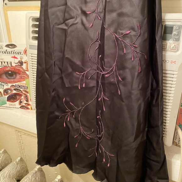 90’s Patricia Pepe Embroidered Satin Dress - Picture 3 of 8
